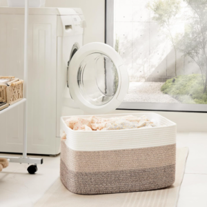 Rectangular Cotton Rope Blanket Storage Basket